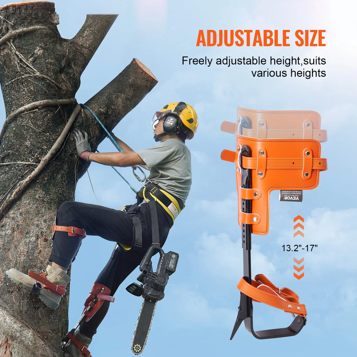 SucceBuy Steel Tree Climbing Spurs with Straps and Spike Protectors