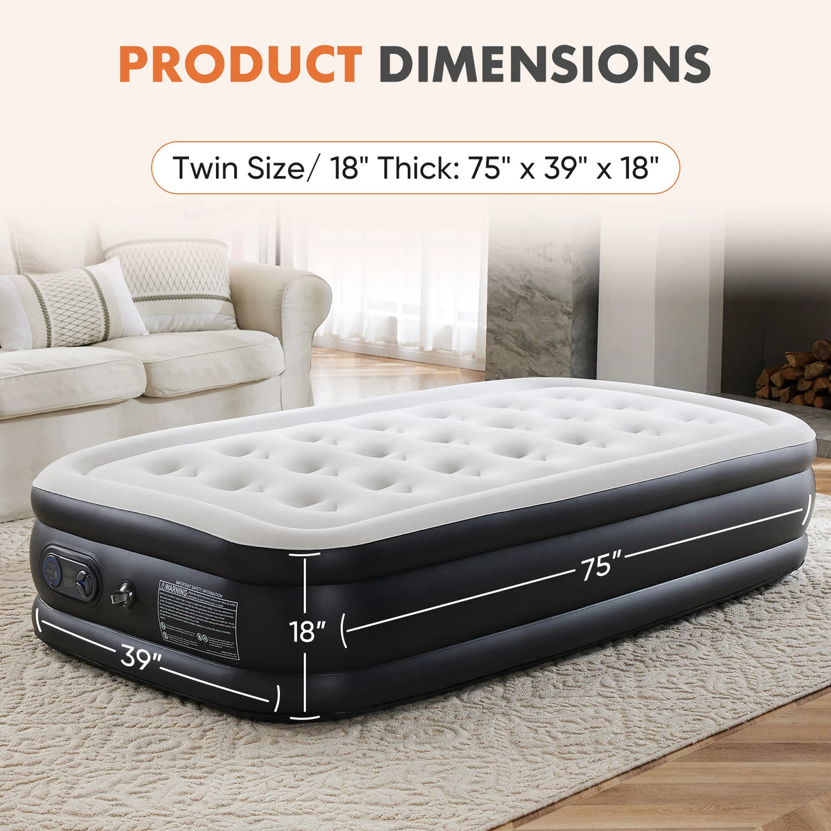 Mcq Inflatable Air Mattress With Pump And Memory Foam Comfort