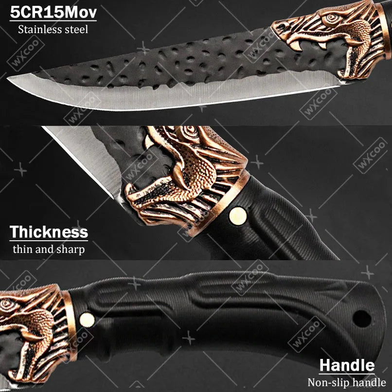 WXCOO Professional Forged Stainless Steel Kitchen Chef Knife Set