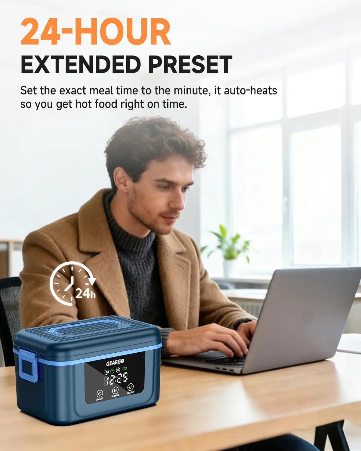 Rechargeable Cordless Electric Self Heating Lunch Box