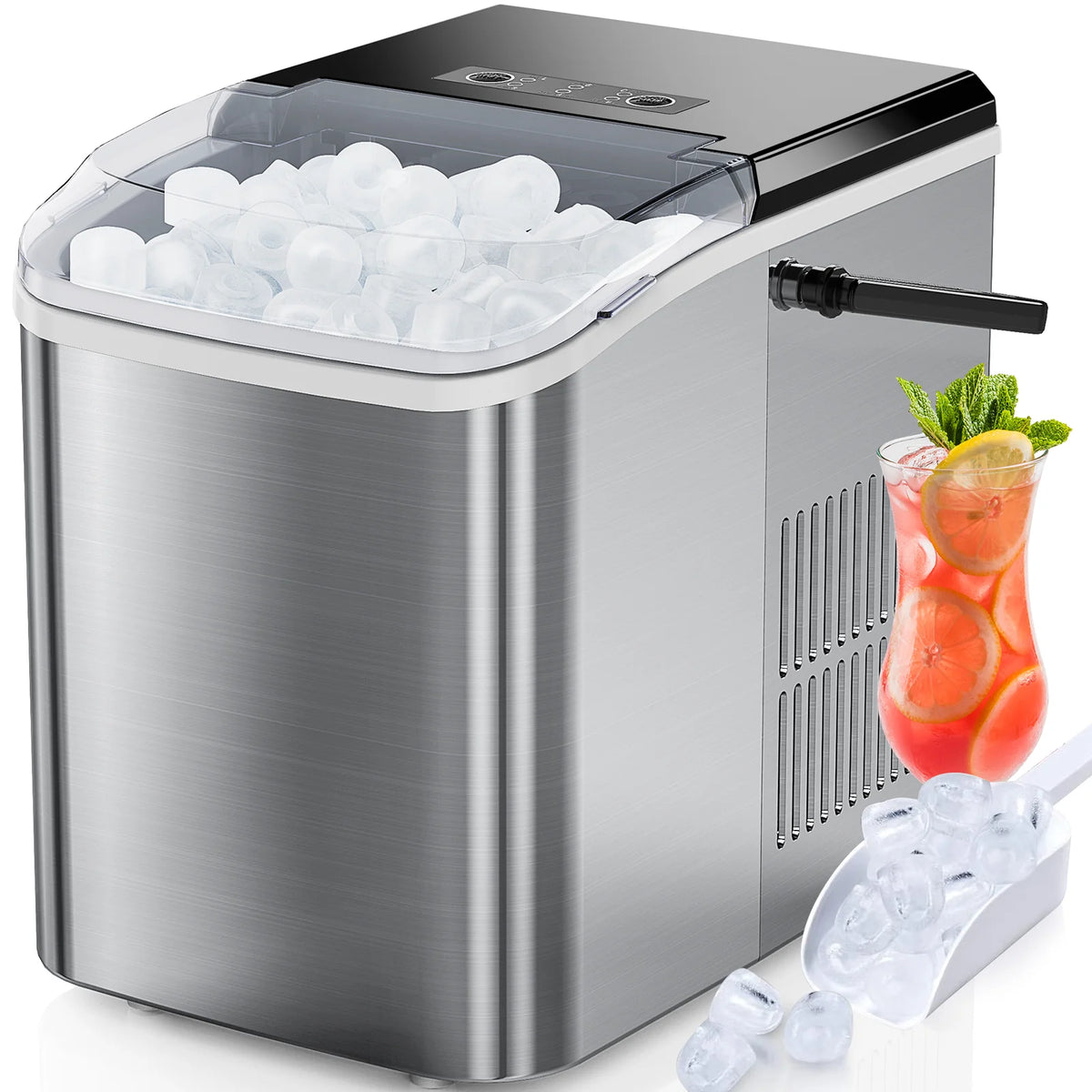 Portable Countertop Ice Maker With Self Cleaning And Quick Freeze