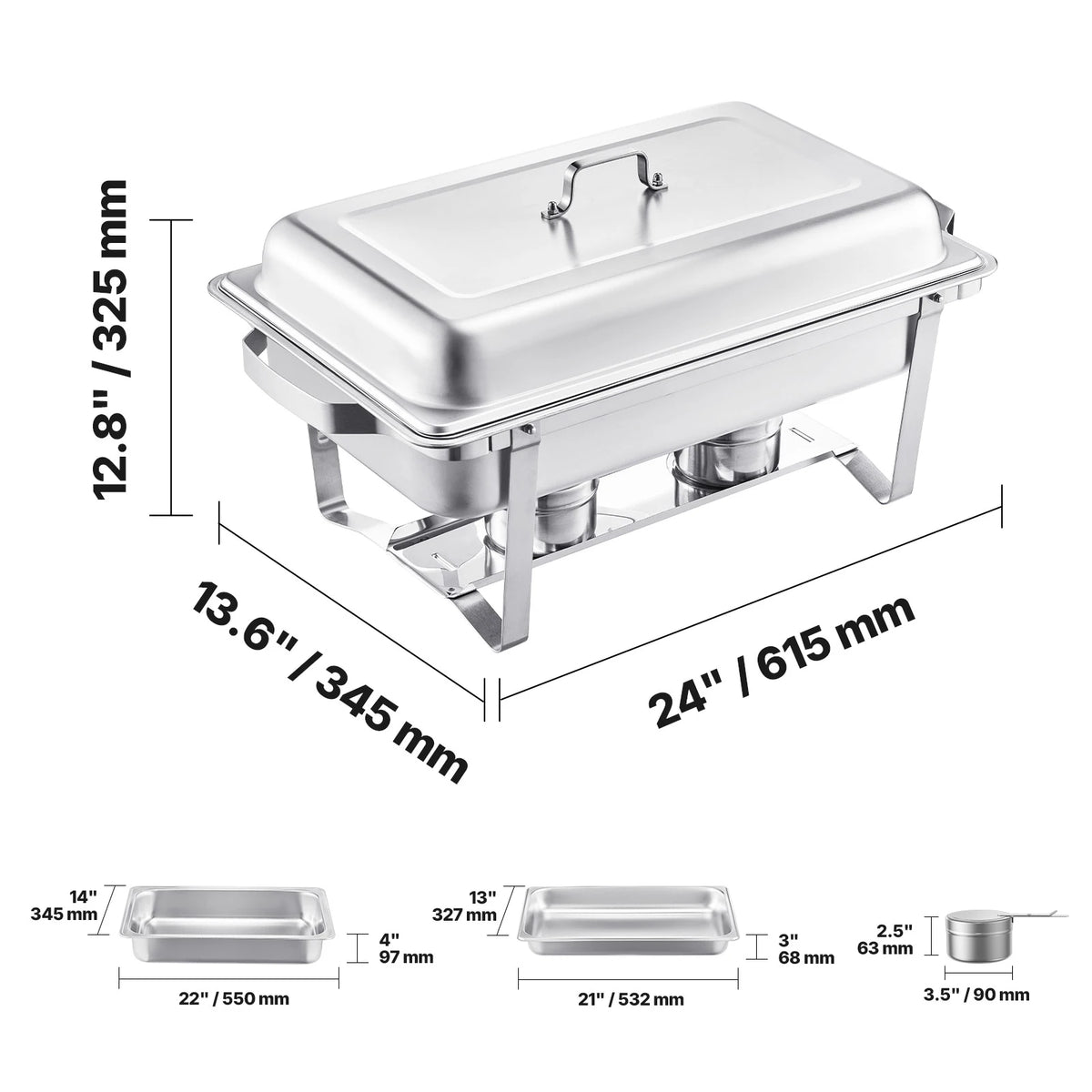 SucceBuy Stainless Steel Chafing Dish Buffet Catering Warmer Set