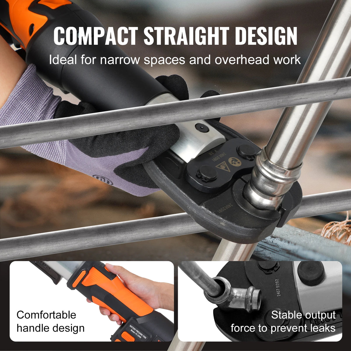 SucceBuy Cordless Electric Pipe Crimping Press Tool Kit