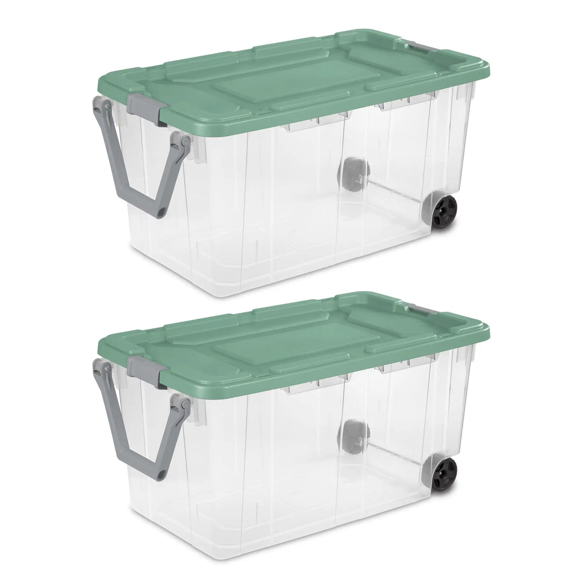 Sterilite Industrial Wheeled Storage Bin With Handle For Garage Organization