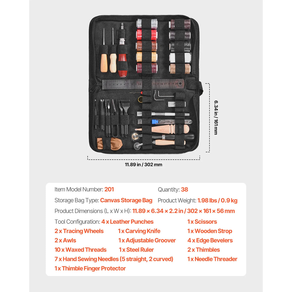 SucceBuy Leather Craft Tool Kit for Cutting Stitching and Carving