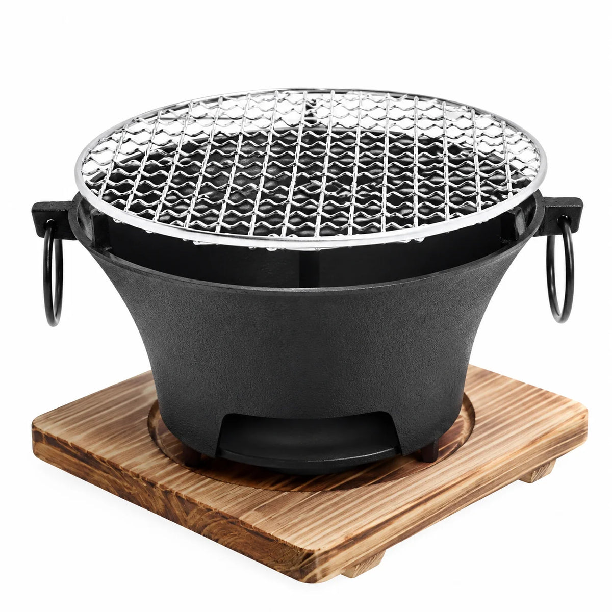 Zoe Portable Charcoal Tabletop Grill With Cast Iron Body