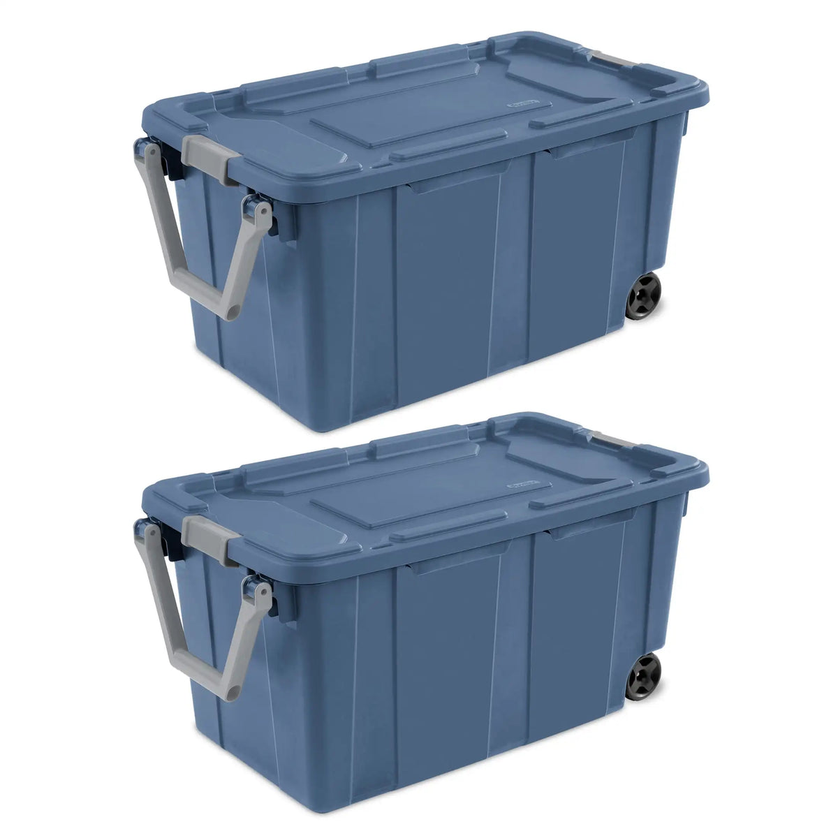 Sterilite Industrial Wheeled Storage Bin With Handle For Garage Organization