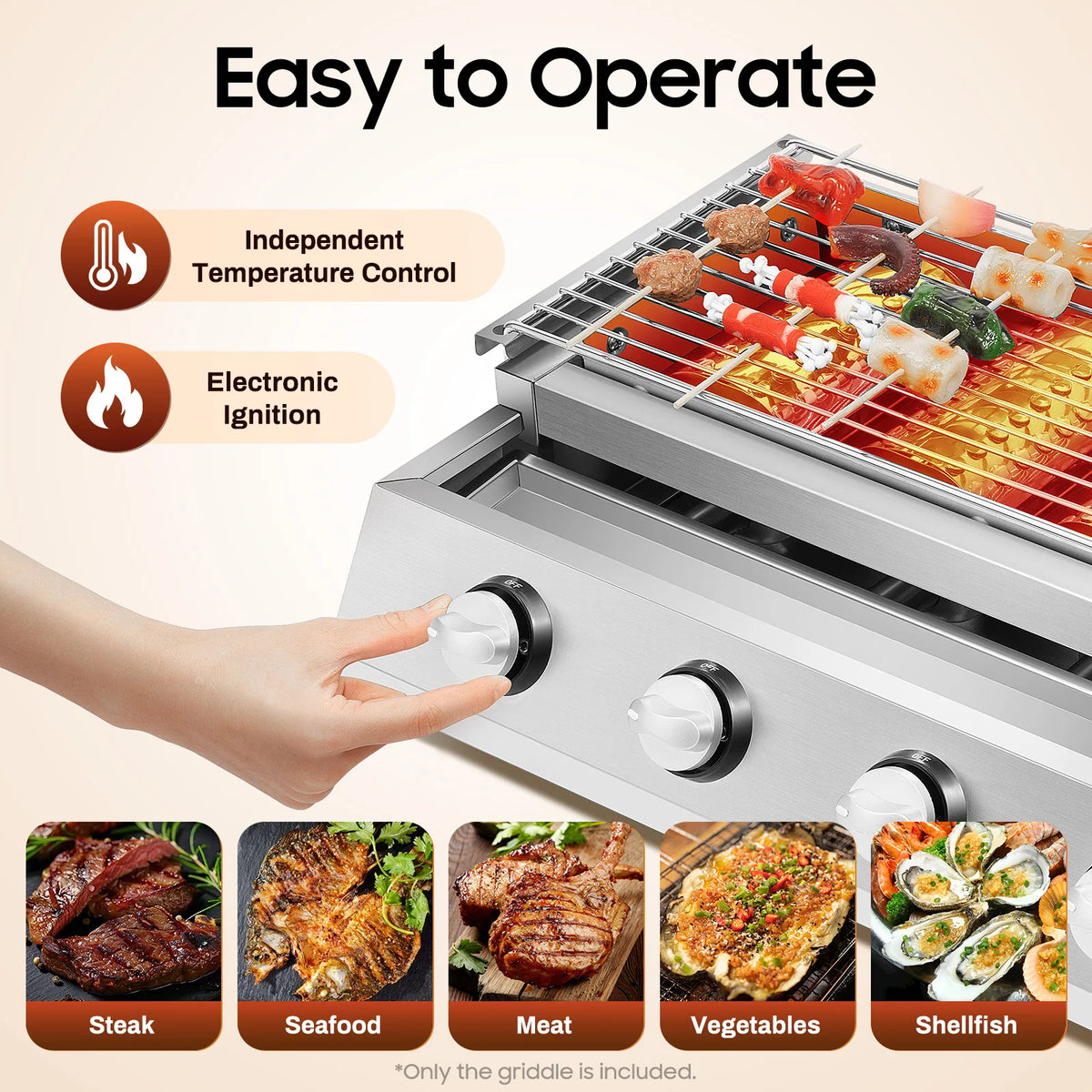 Portable Propane Gas Grill With Four Burners For Outdoor Cooking