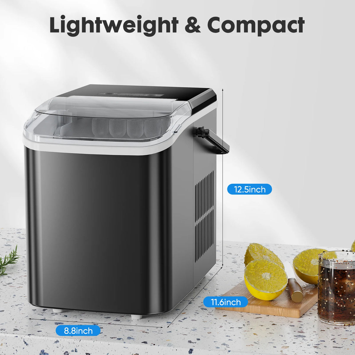 Portable Countertop Ice Maker With Self Cleaning And Quick Freeze