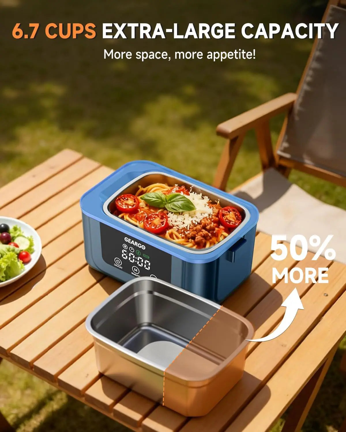 Rechargeable Cordless Electric Self Heating Lunch Box