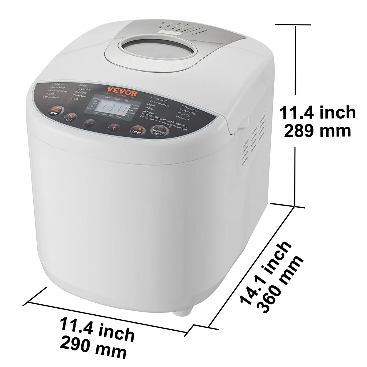 SucceBuy Automatic Bread Maker Featuring 15 Functions Gluten Setting
