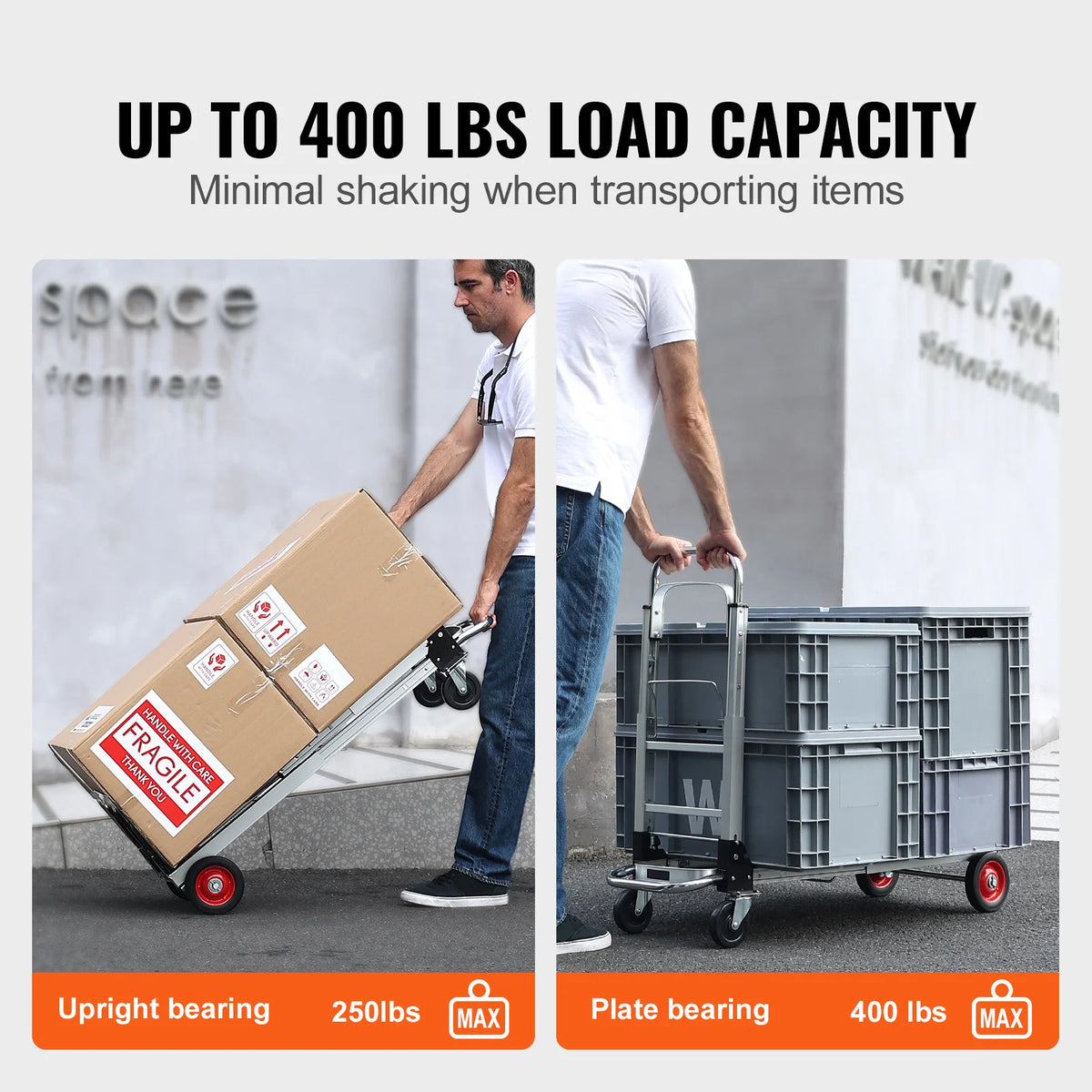 SucceBuy Foldable Aluminum Hand Truck Heavy Duty Utility Cart