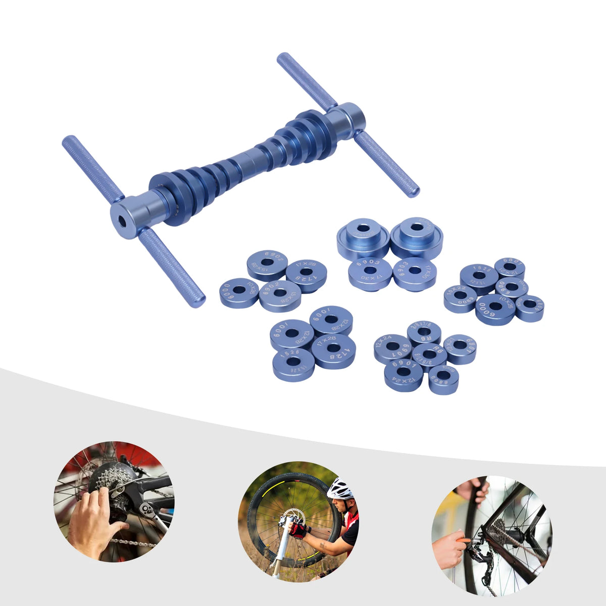 Bicycle Bearing Installation Press Set for Hubs and Bottom Brackets