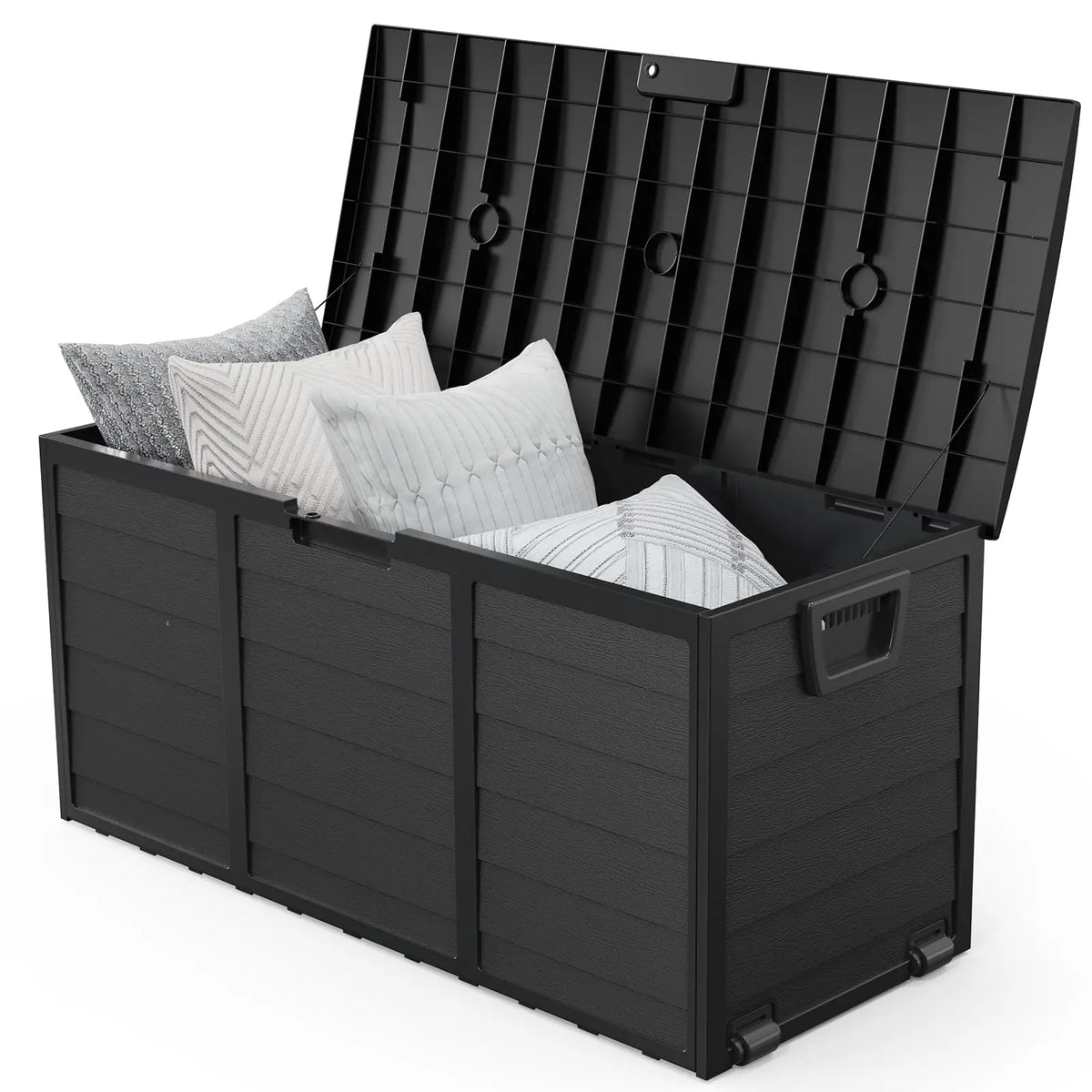 VINGLI Lockable Waterproof Outdoor Storage Box With Wheels For Patio