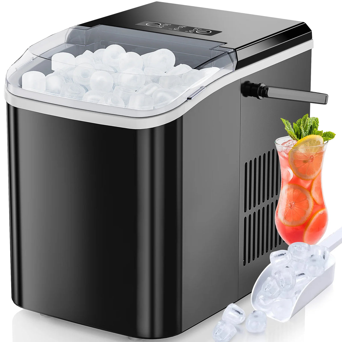 Portable Countertop Ice Maker With Self Cleaning And Quick Freeze