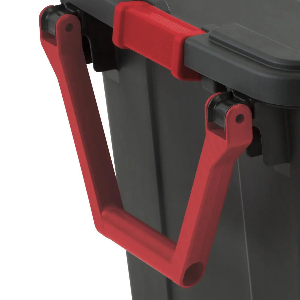 Sterilite Industrial Wheeled Storage Bin With Handle For Garage Organization