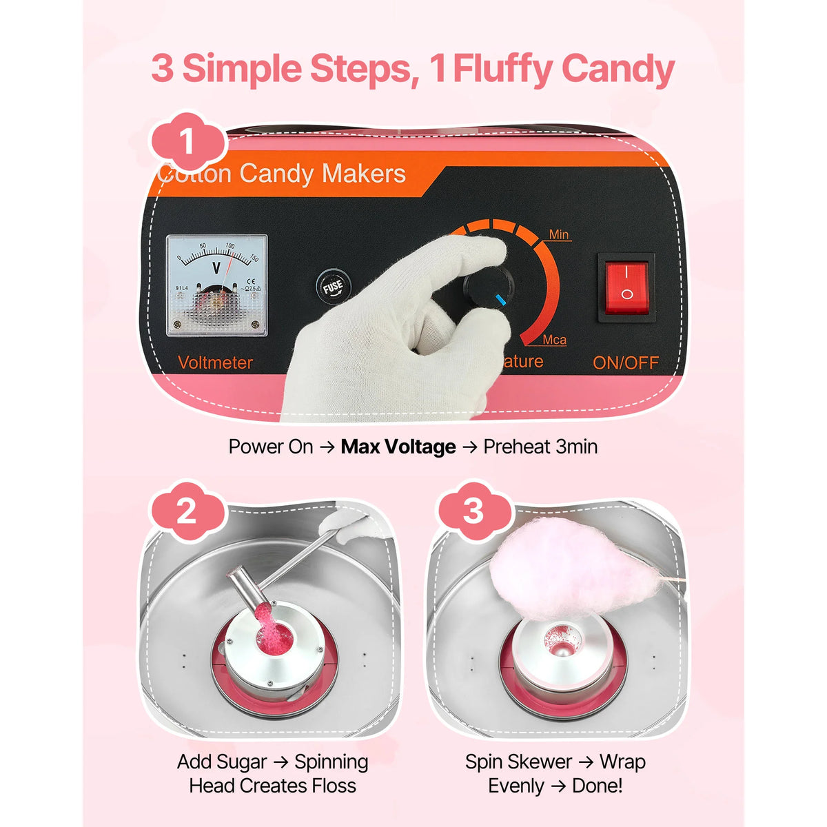 Succebuy Commercial Electric Cotton Candy Machine For Parties