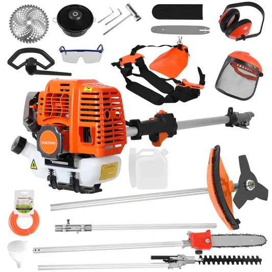 Five In One Gas Powered Tool Set With Hedge Trimmer