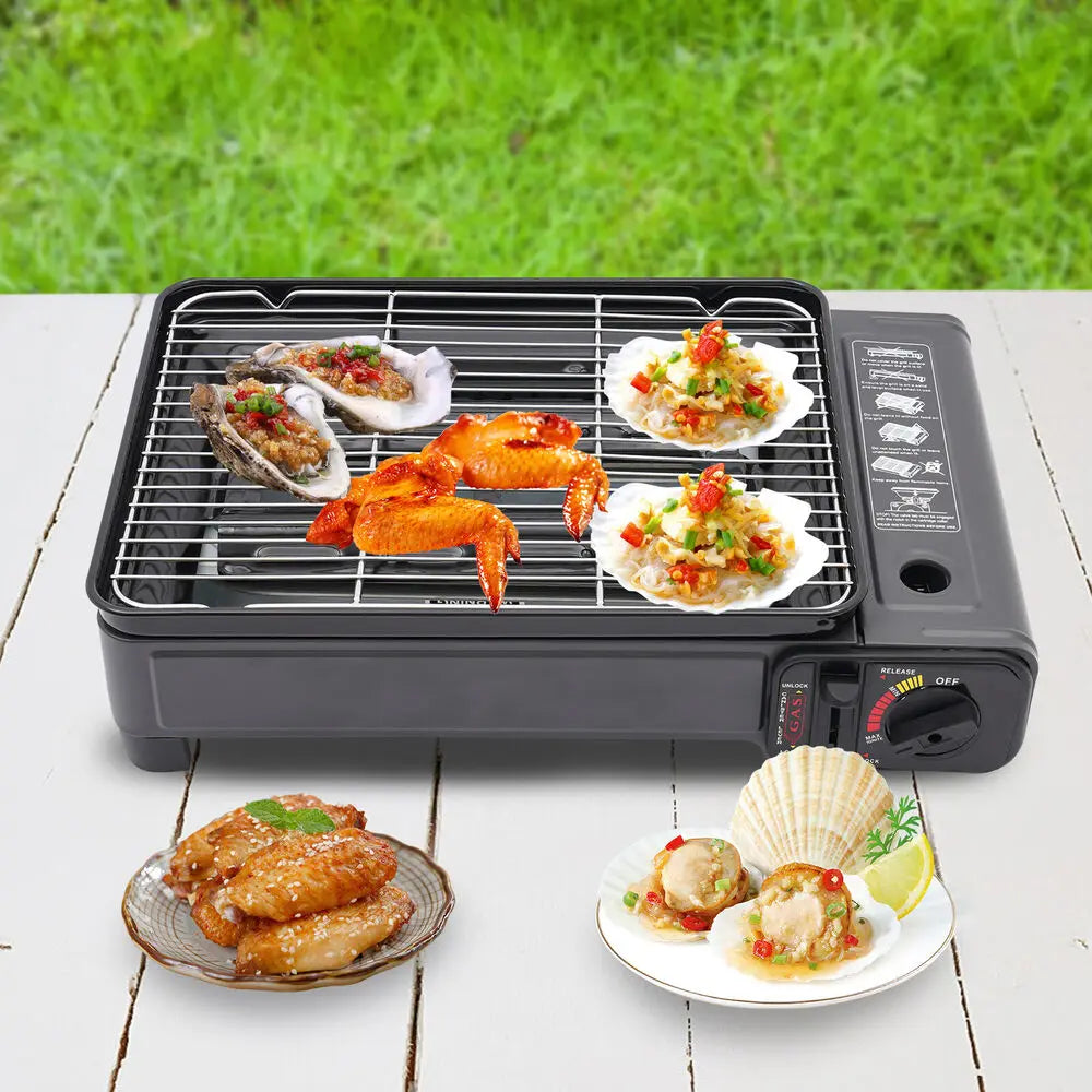 Portable Butane Gas Camping Grill Stove for Outdoor Cooking
