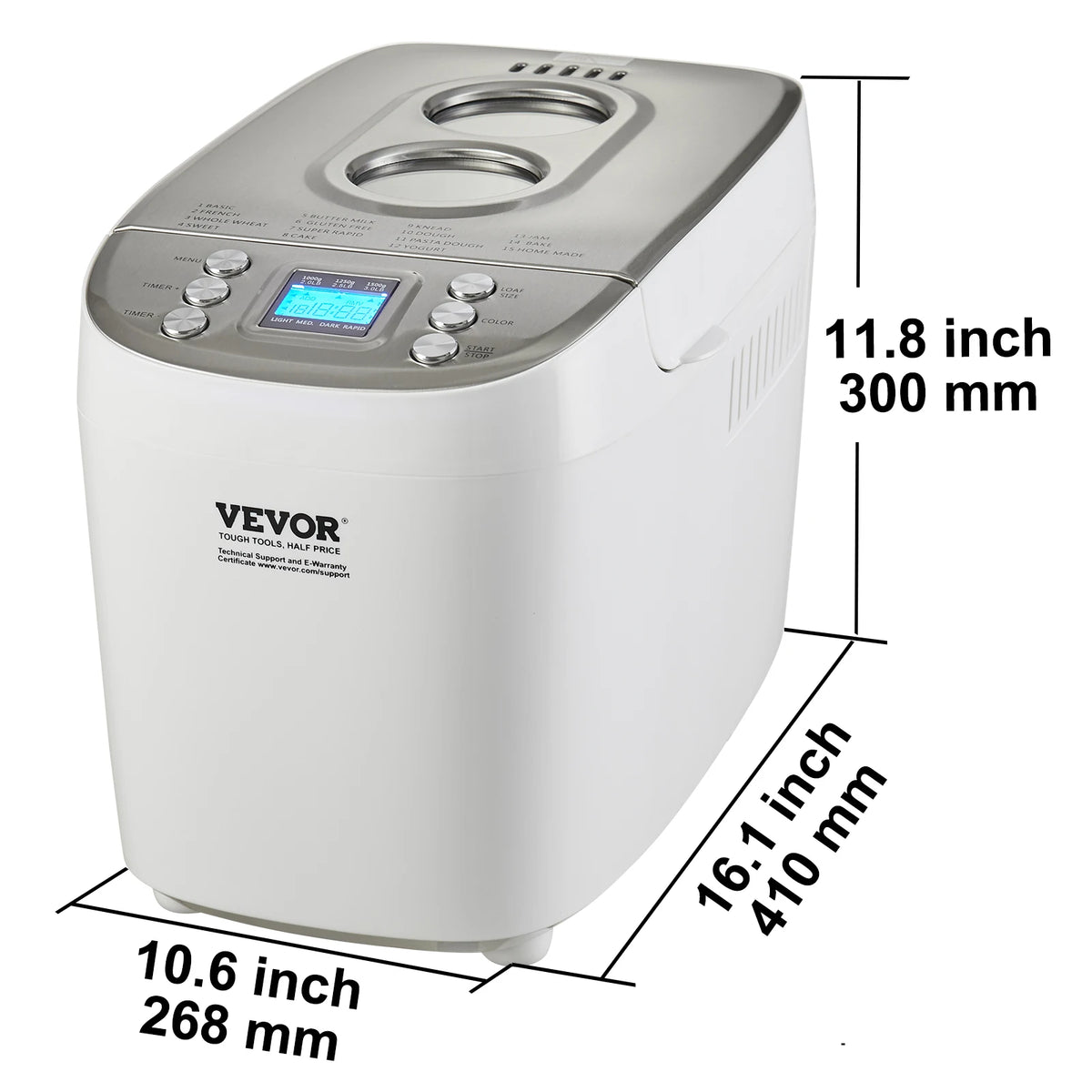 SucceBuy Automatic Bread Maker Featuring 15 Functions Gluten Setting