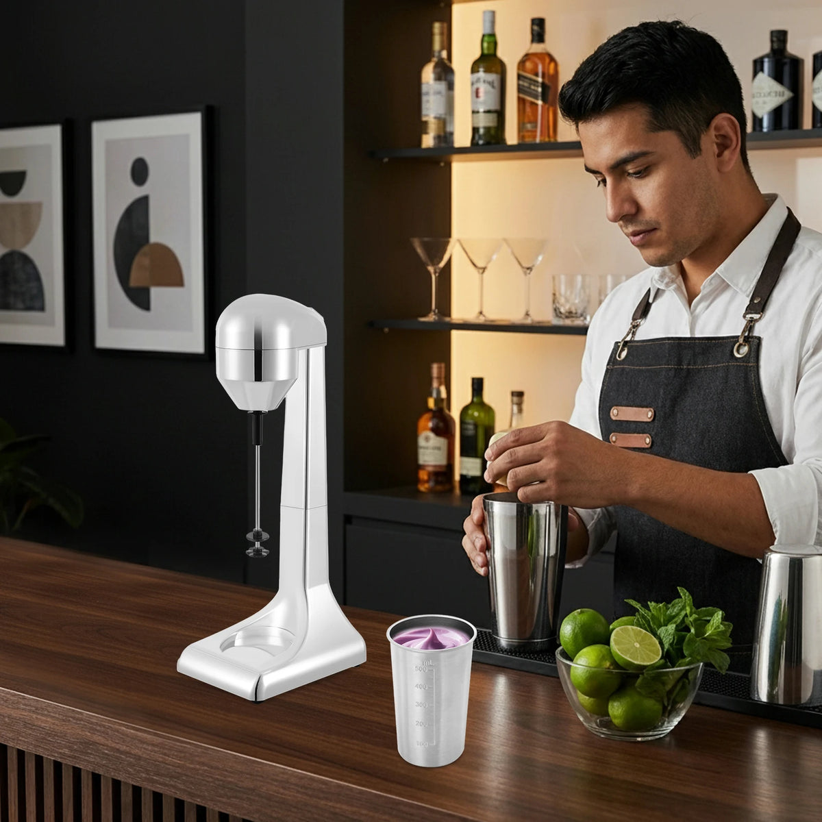 Electric Milkshake Maker With Two Speed Settings And Durable Build