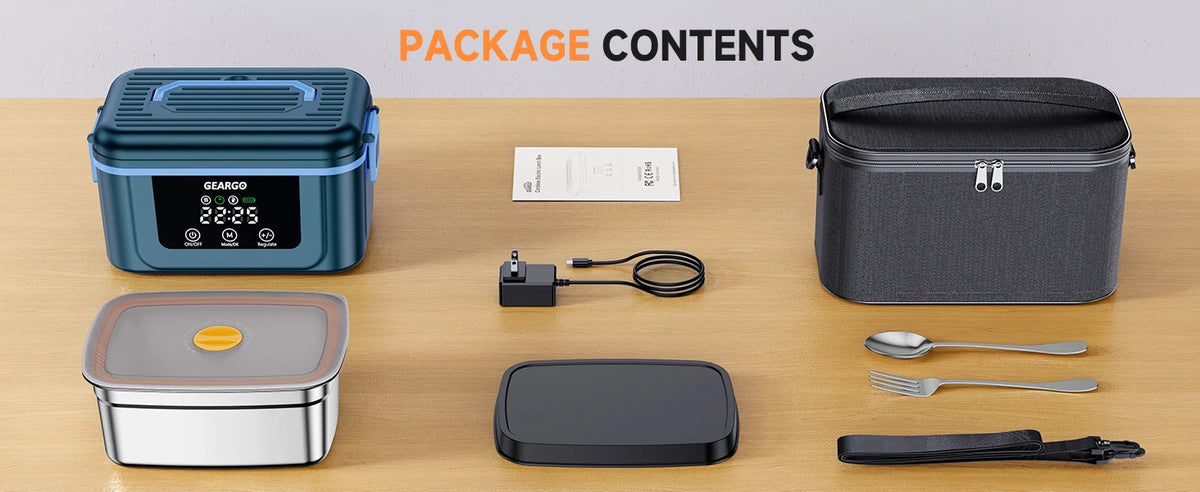 Rechargeable Cordless Electric Self Heating Lunch Box
