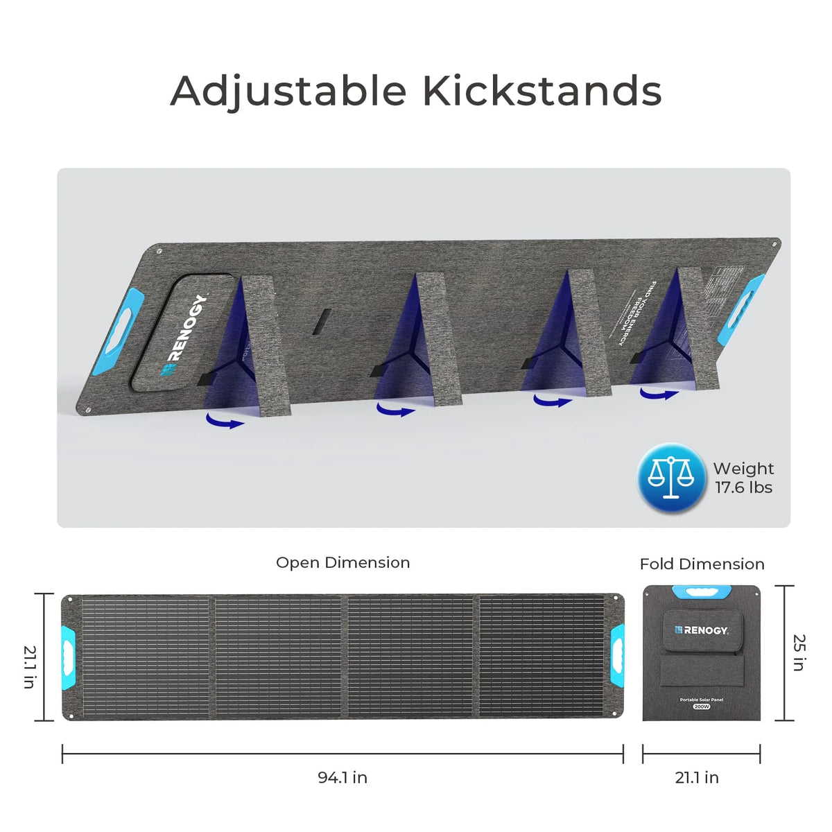 Renogy 200W Portable Foldable Solar Panel For Camping Outdoor Power