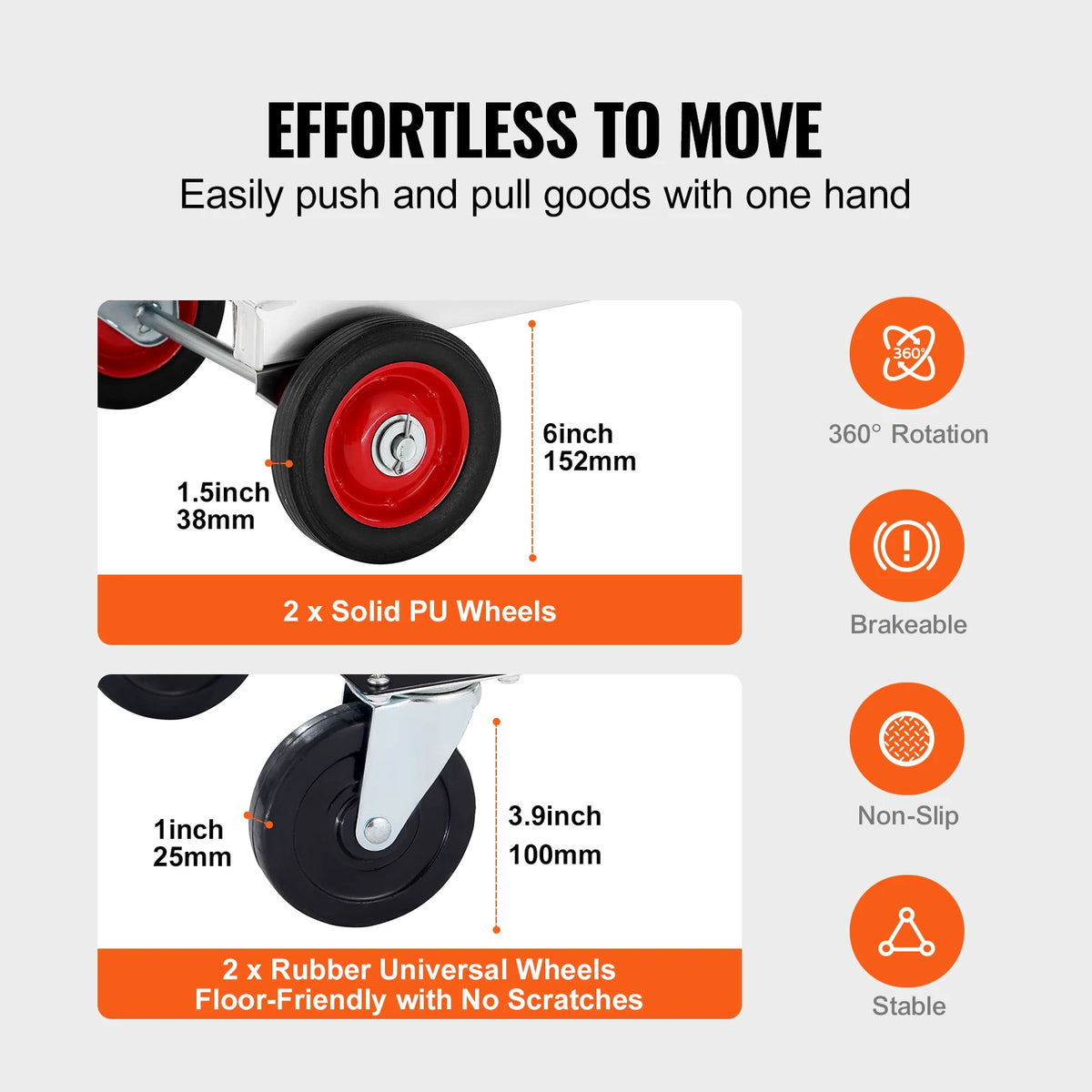 SucceBuy Foldable Aluminum Hand Truck Heavy Duty Utility Cart