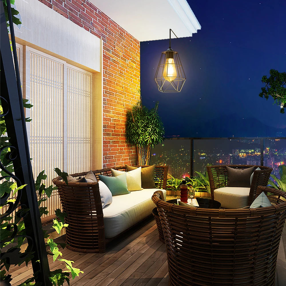 Intelamp Waterproof Solar Pendant Lights For Indoor Outdoor Spaces