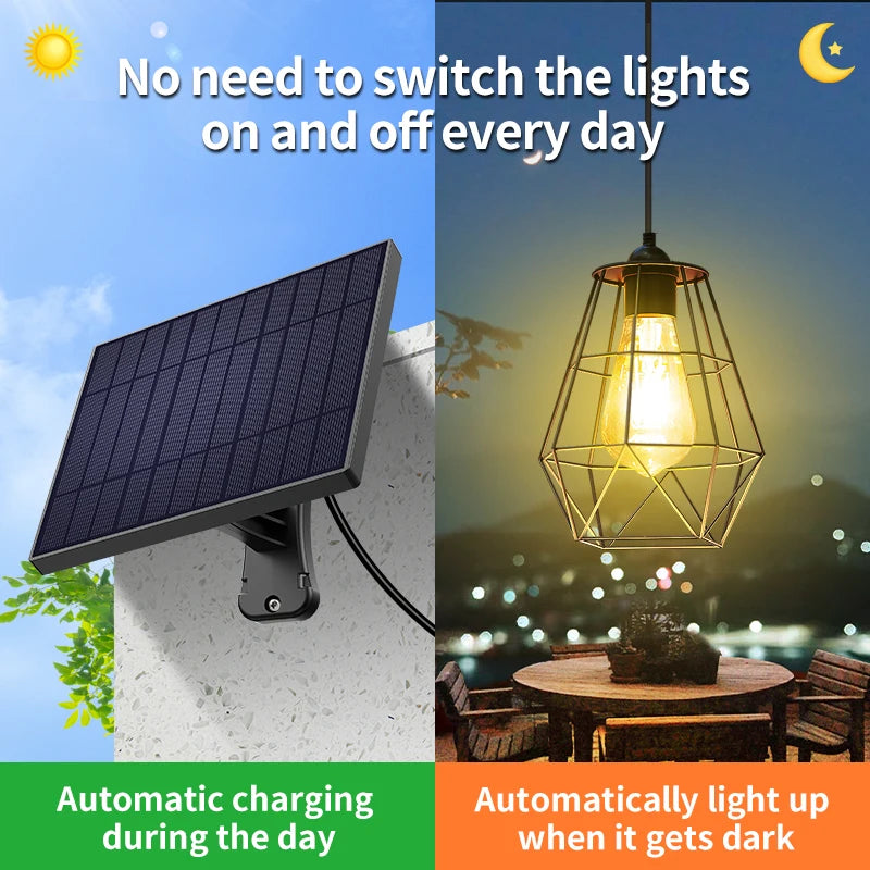 Intelamp Waterproof Solar Pendant Lights For Indoor Outdoor Spaces