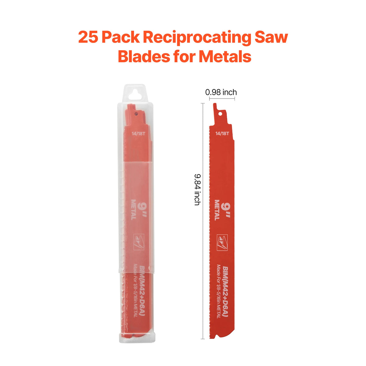 Bi-Metal Reciprocating Saw Blades 25 Pack For Metal Cutting