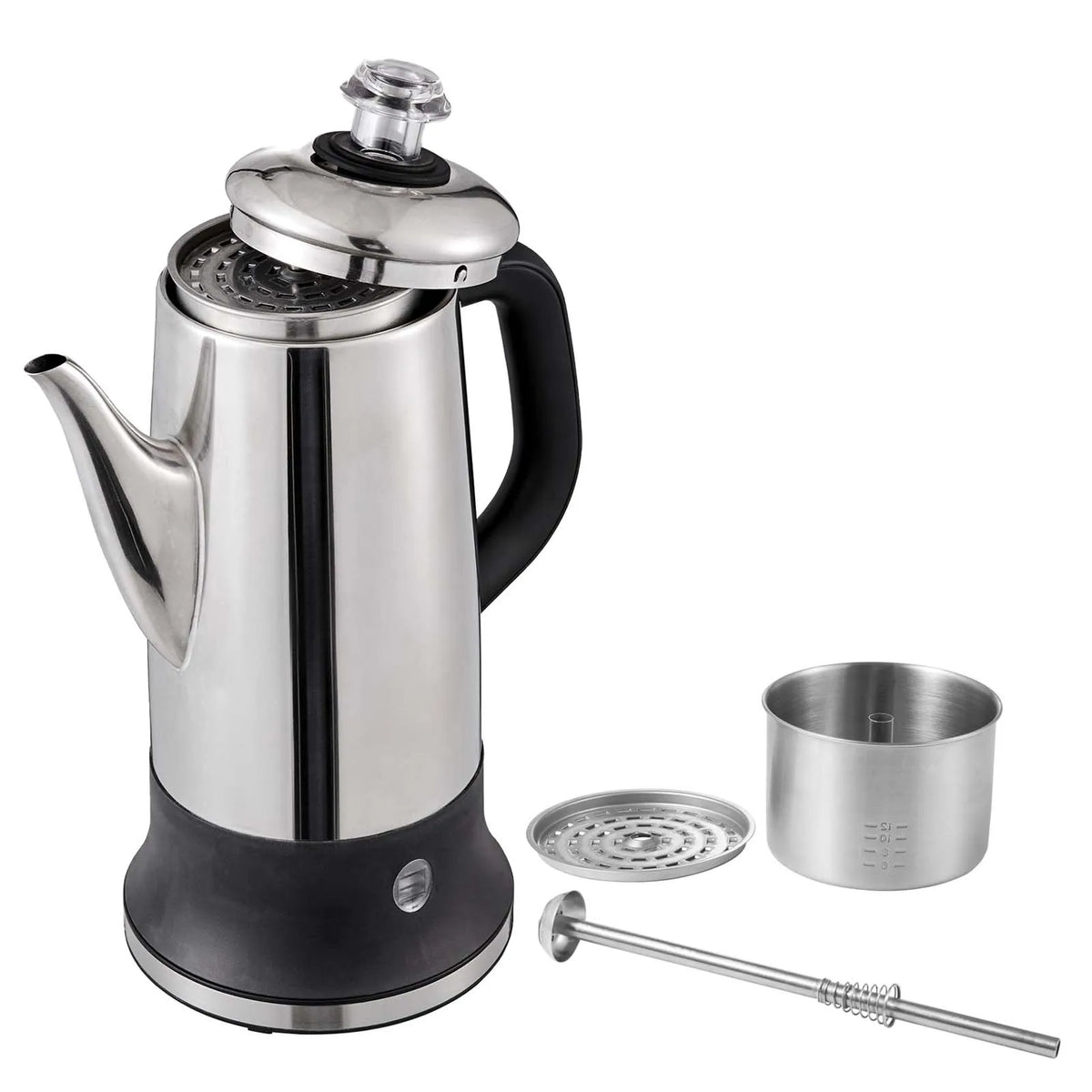 SucceBuy Stainless Steel Electric Percolator Coffee Pot With Keep Warm