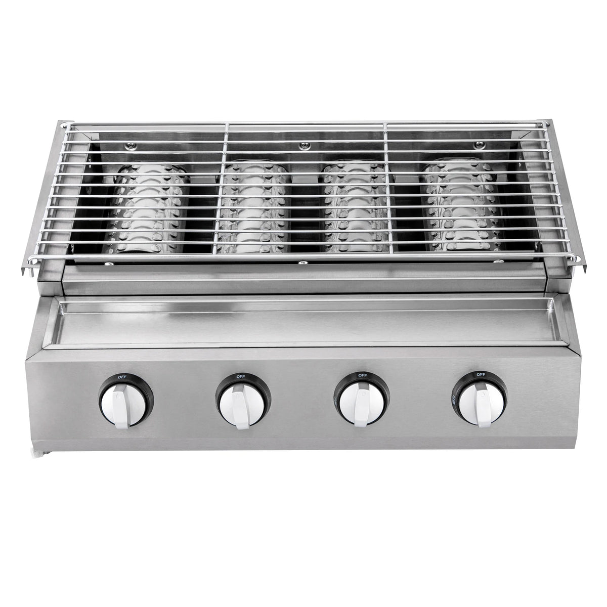 Portable Stainless Steel Four Burner Propane Gas Grill for Camping