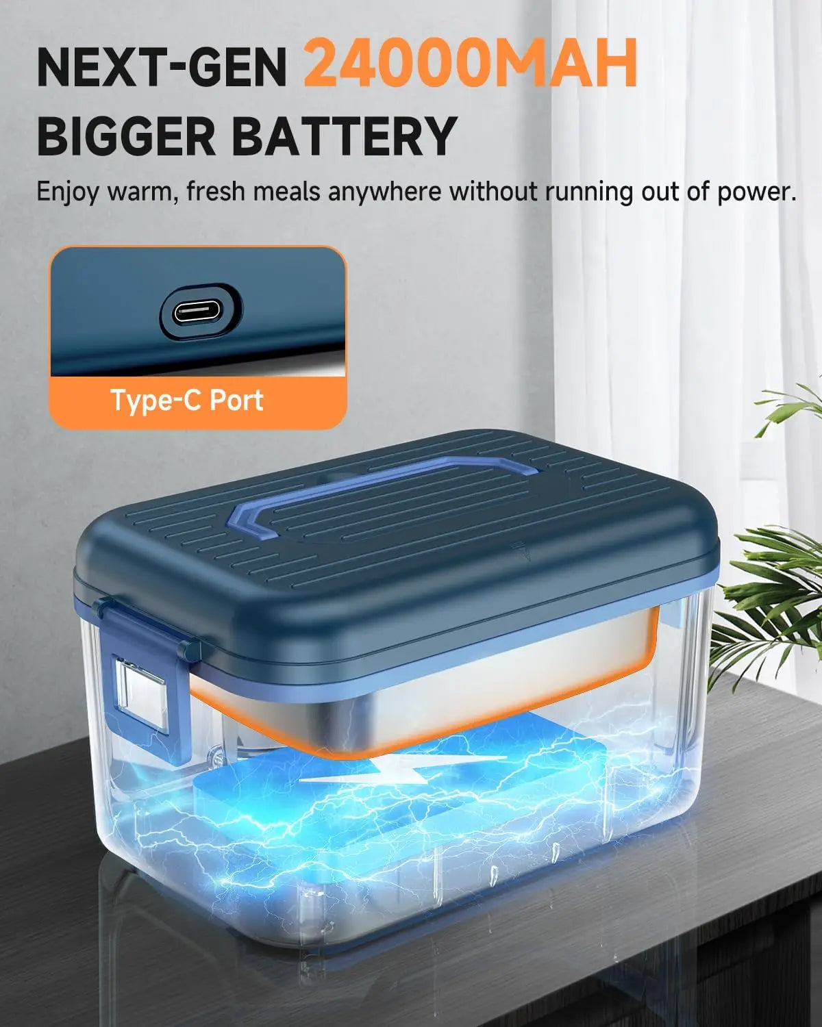 Rechargeable Cordless Electric Self Heating Lunch Box