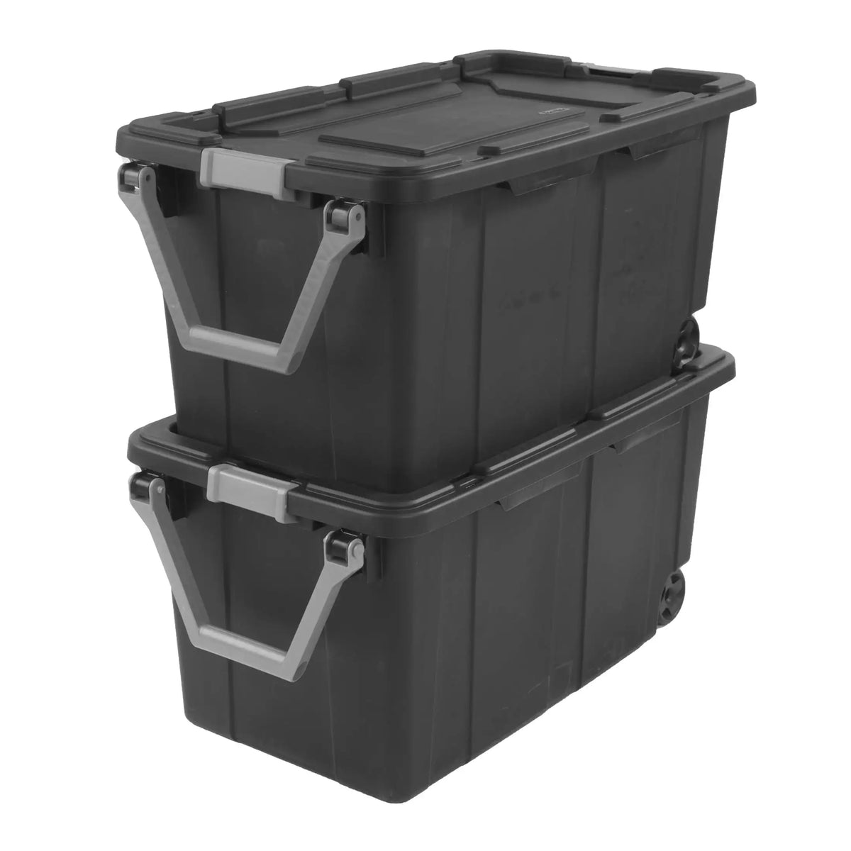 Sterilite Industrial Wheeled Storage Bin With Handle For Garage Organization