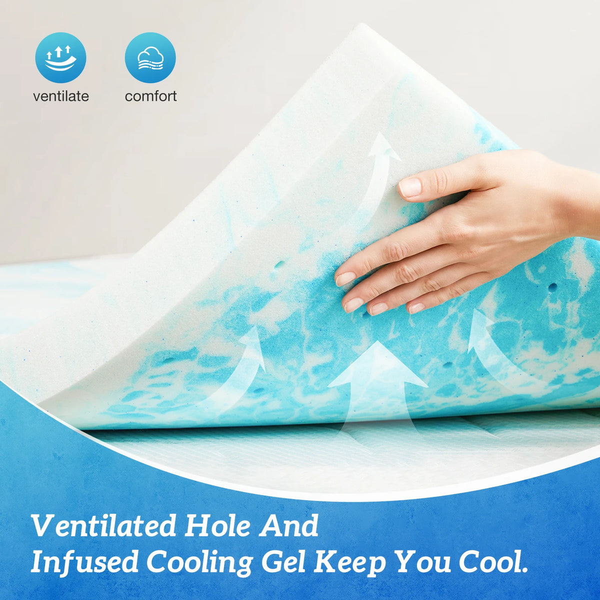 MCQ Memory Foam Gel Cooling Mattress With Breathable Soft Comfort