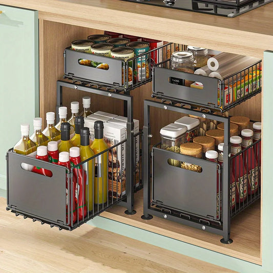 AEHOME Slide Out Cabinet Organizer For Under Sink Storage
