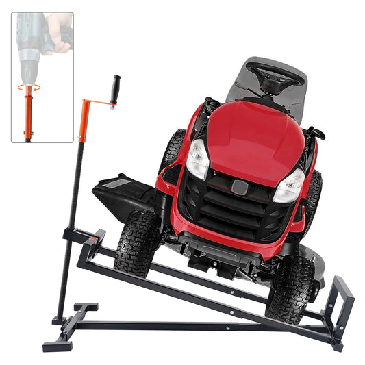 SucceBuy Hydraulic Lawn Mower Lift With Adjustable Threaded Jack