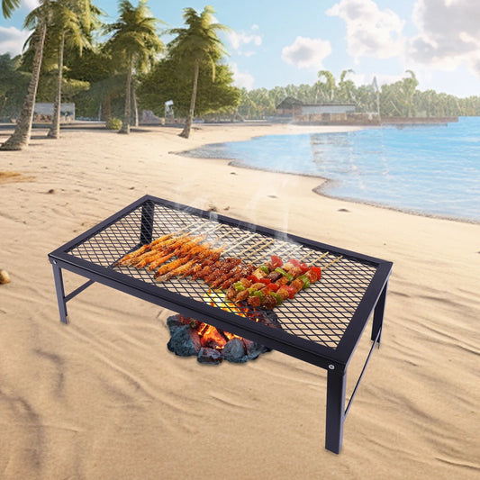 Bymaocar Foldable Fire Pit Grill Grate for Outdoor Cooking