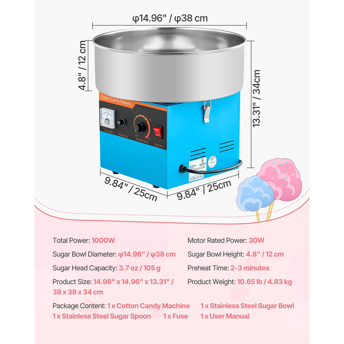 Succebuy Commercial Electric Cotton Candy Machine For Parties