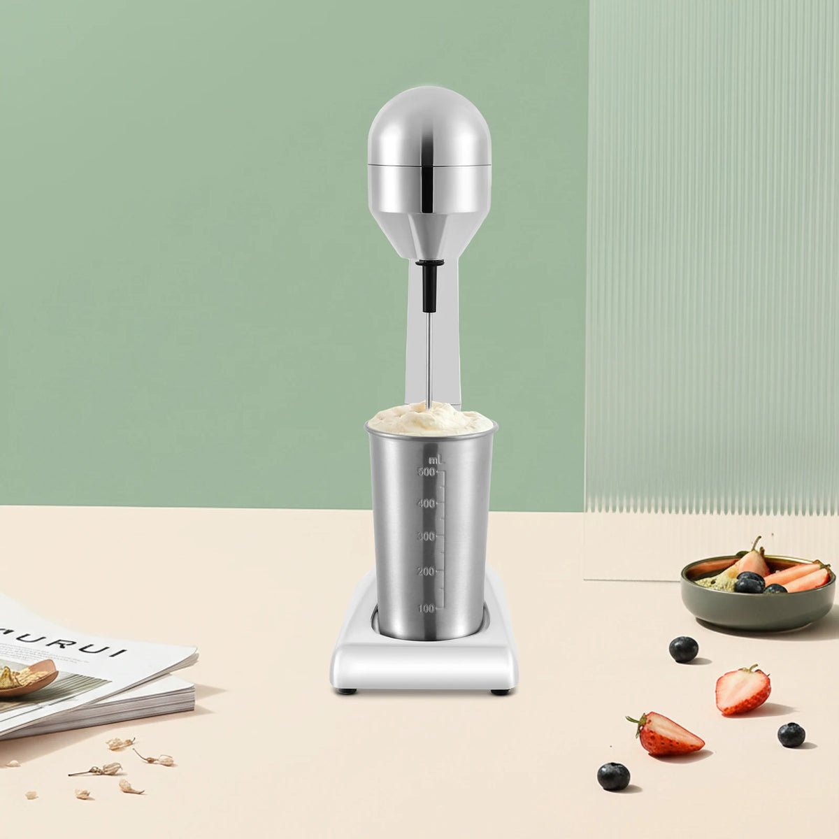 Electric Milkshake Maker With Two Speed Settings And Durable Build