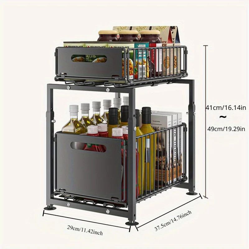 AEHOME Slide Out Cabinet Organizer For Under Sink Storage
