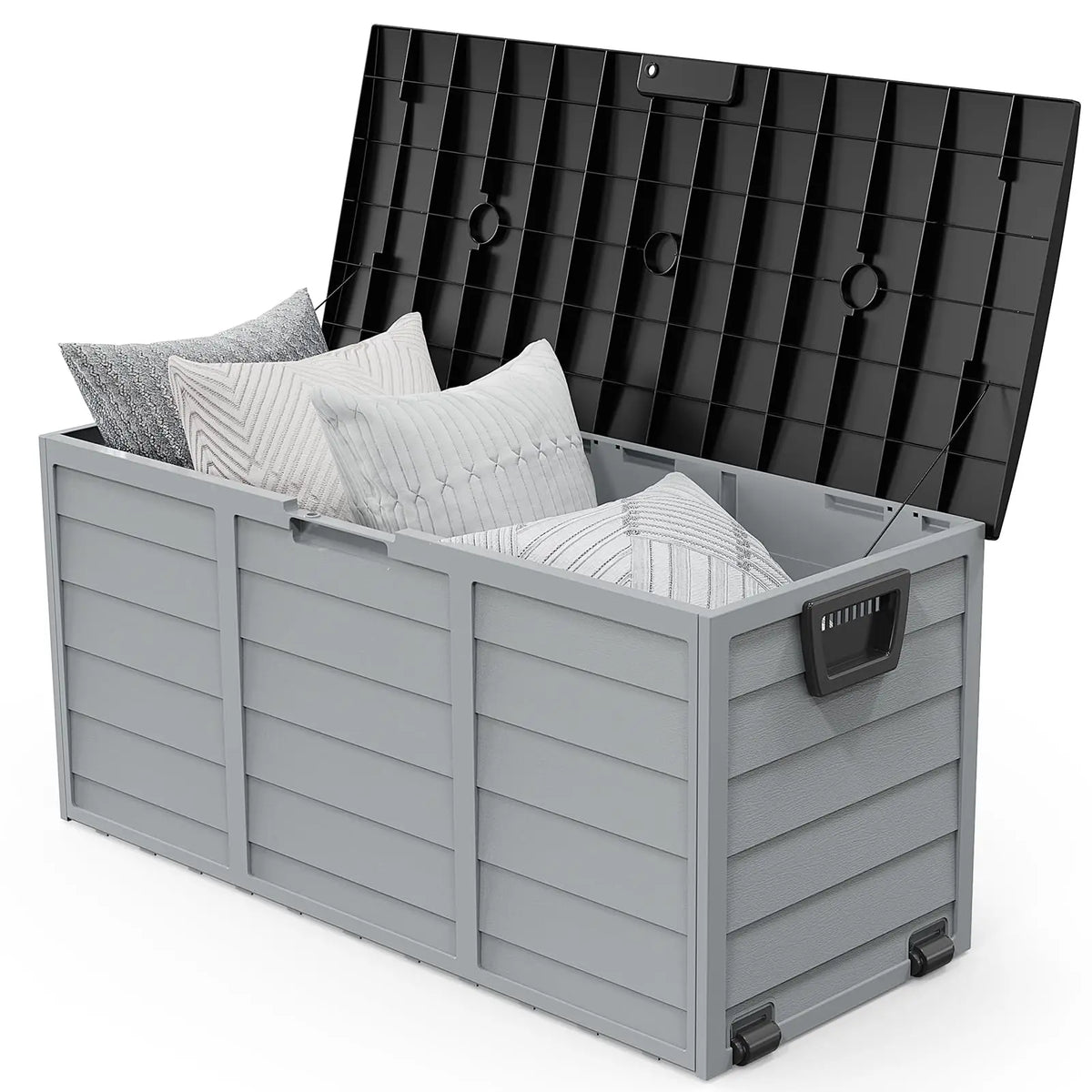 VINGLI Lockable Waterproof Outdoor Storage Box With Wheels For Patio