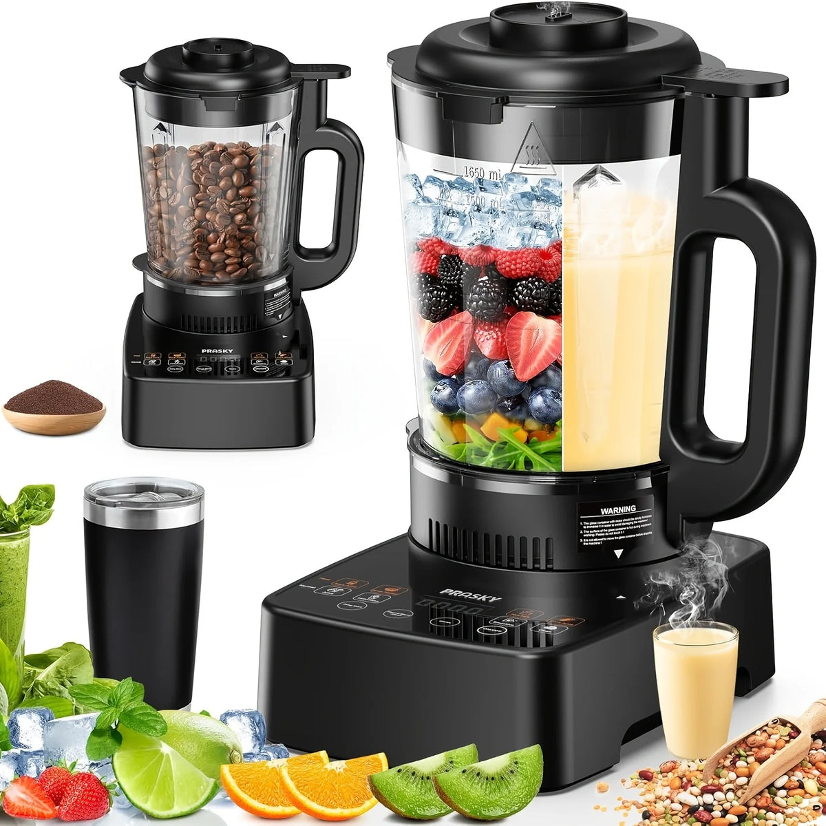 Prasky Professional Heating Blender With Auto Clean And High Speed