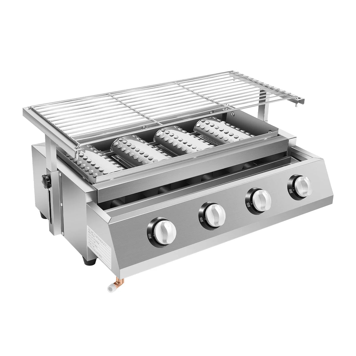 Portable Propane Gas Grill With Four Burners For Outdoor Cooking