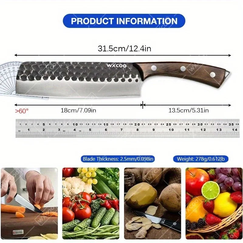 WXCOO Professional Forged Stainless Steel Kitchen Chef Knife Set