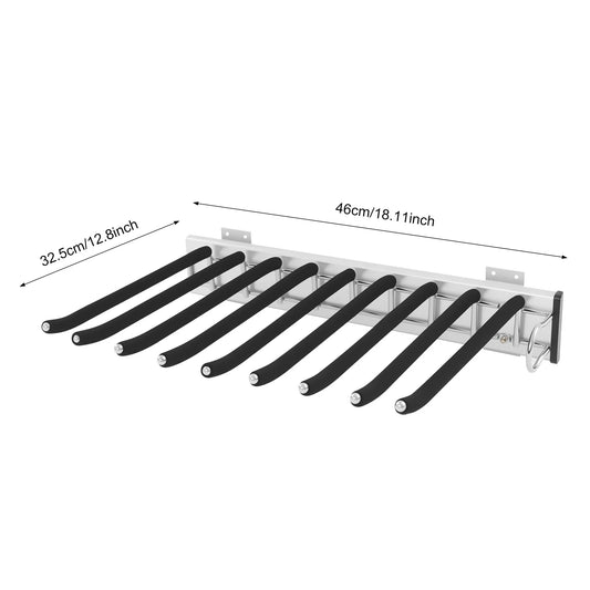 Sliding Trouser Rack With Flocked Bars For Pants And Ties
