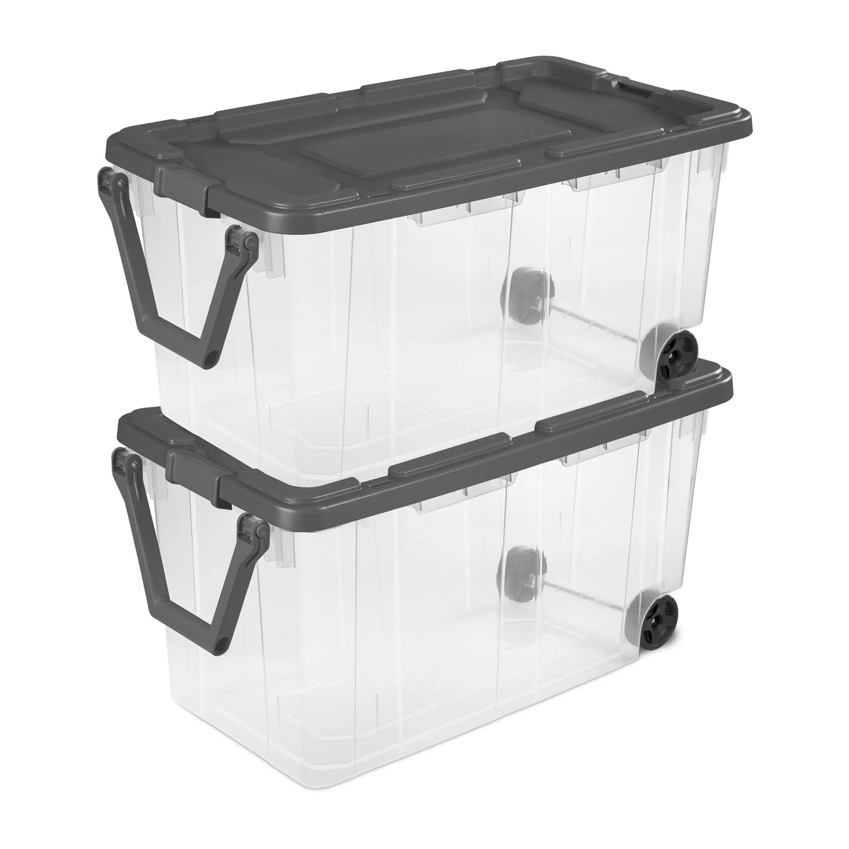 Sterilite Industrial Wheeled Storage Bin With Handle For Garage Organization
