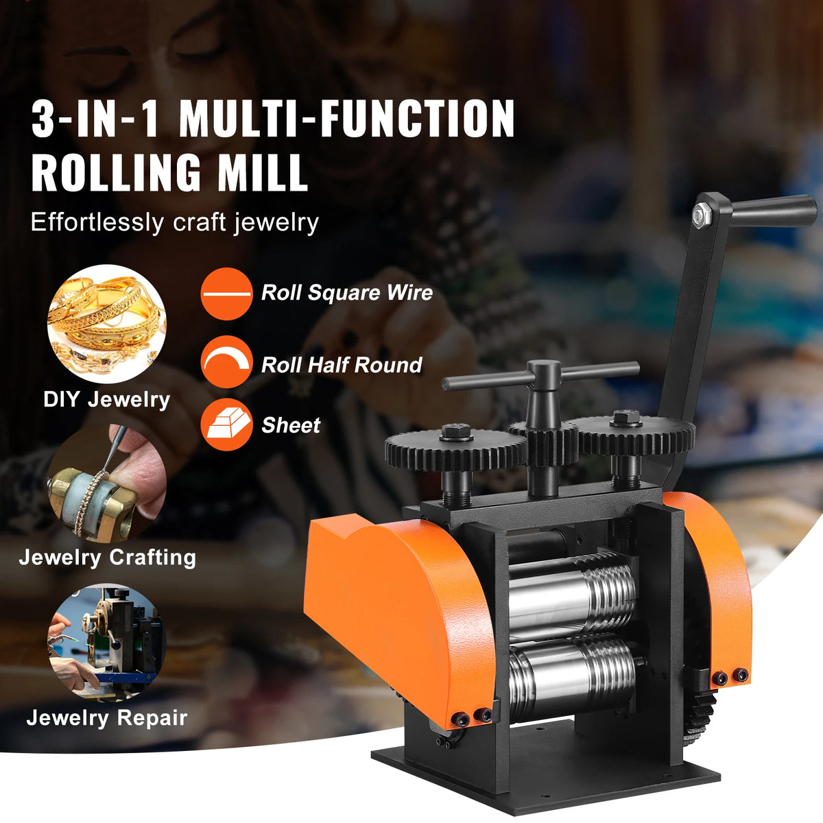 Succebuy 3in1 Jewelry Rolling Mill Machine For Metal Wire Crafting
