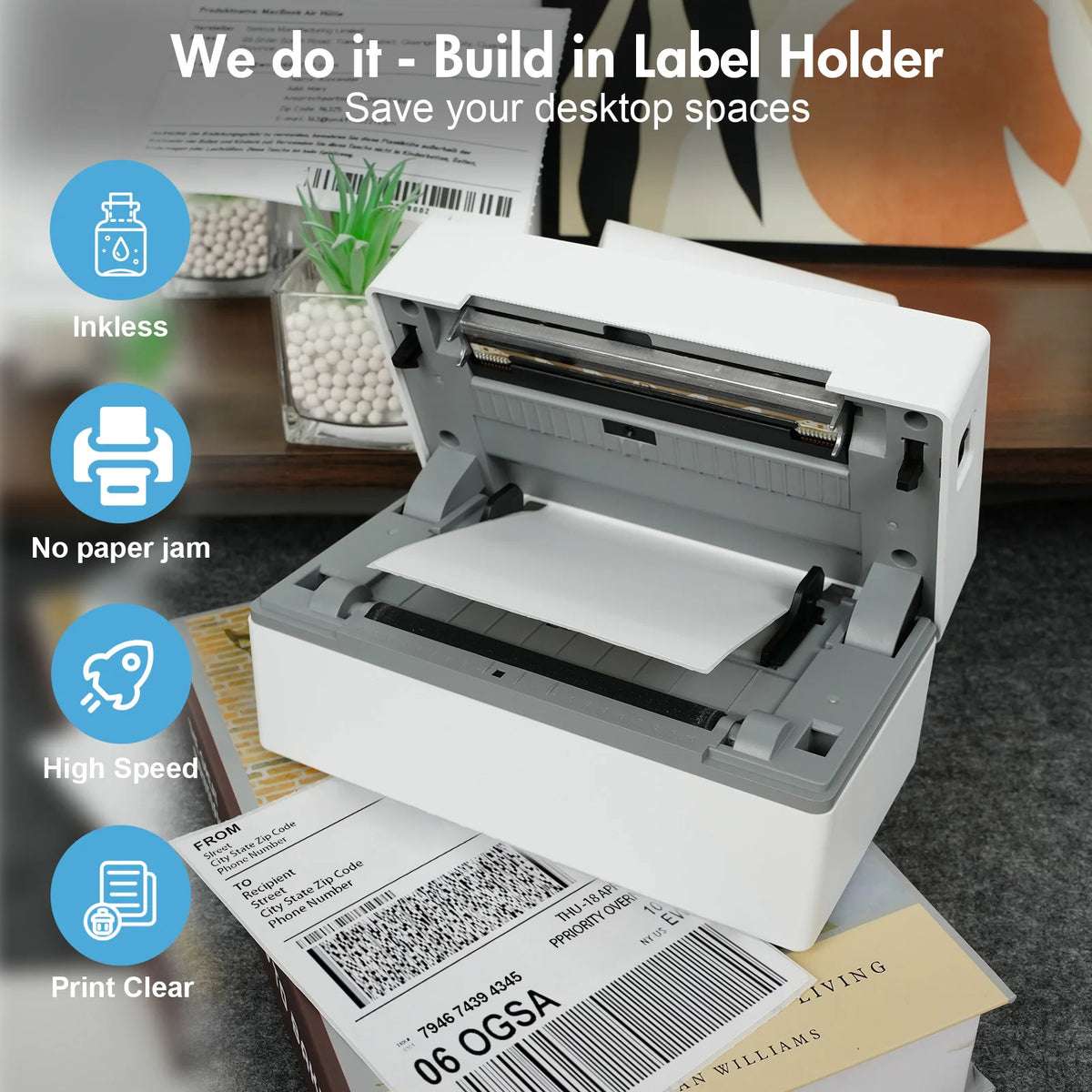 TakeYou Portable Thermal Label Printer With Bluetooth And USB Connectivity